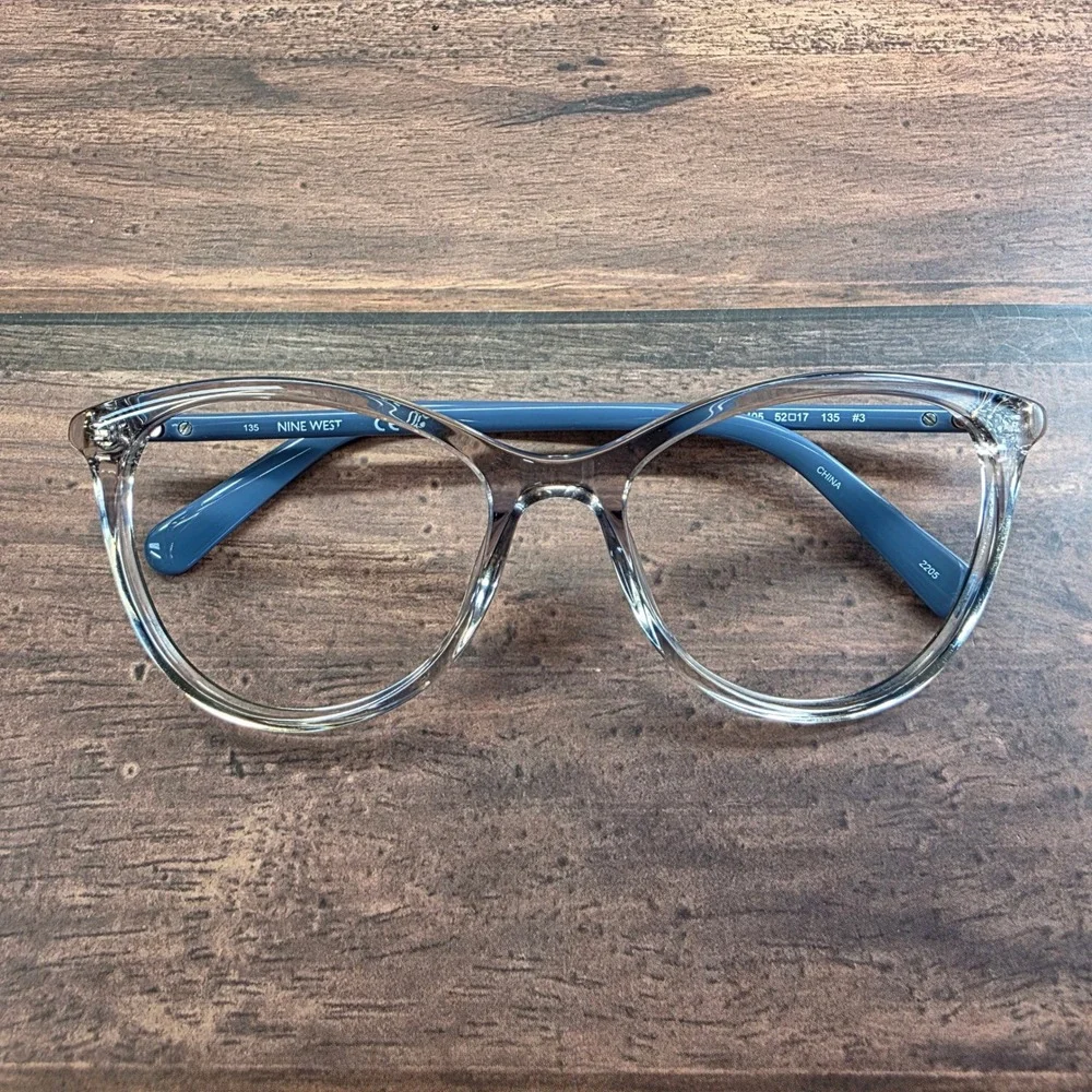 Nine‎ West NW649S 405 Grey Blue Cat Eye Eyeglasses 52-17-135 Womens Frames